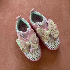 NWT Twinkle Toes Skechers light up butterfly shoes sneakers back to school 9